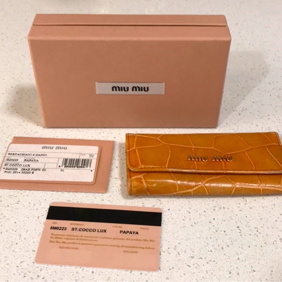 Miu Miu Handbags - Miu Miu Papaya 6 Ring Keyholder, with box & cards